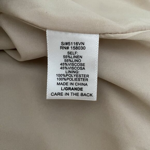 Love Tree Tailored Vest Top Women’s L Linen Blend Button Up V Neck Minimalist - Picture 8 of 11